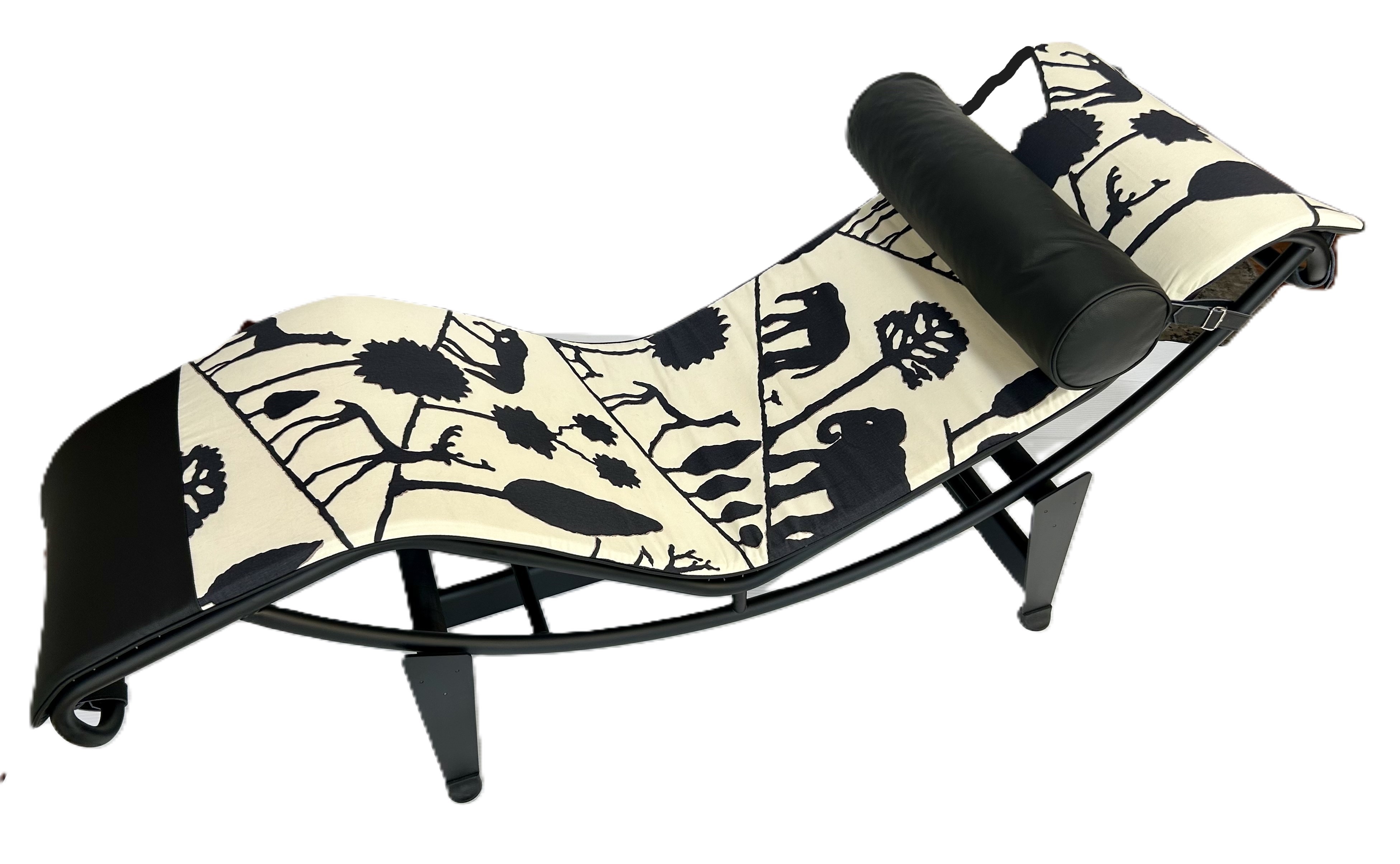 Le Corbusier chaise lounge Limited Edition,Giacometti ZOO vintage fabric