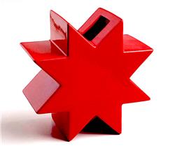 ETTORE SOTTSASS HSING STAR vase red