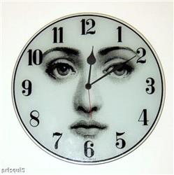 Piero Fornasetti wall clock viso blk/wht in STOCK